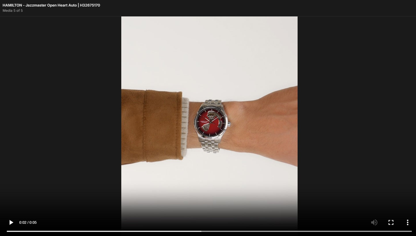 <iframe width="467" height="830" src="https://www.youtube.com/embed/MScZxMrJ0Lc" title="HAMILTON - Jazzmaster Open-heart Auto H32675170 #timepiece #hamiltonwatch #jazzmaster" frameborder="0" allow="accelerometer; autoplay; clipboard-write; encrypted-media; gyroscope; picture-in-picture; web-share" referrerpolicy="strict-origin-when-cross-origin" allowfullscreen></iframe>