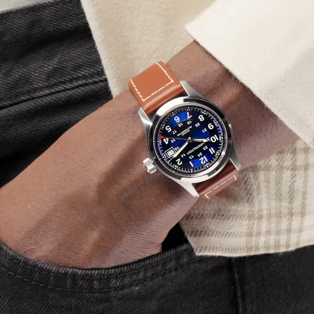 <iframe width="483" height="858" src="https://www.youtube.com/embed/x_uj4Lx6en0" title="HAMILTON - Khaki Feild 38mm Auto | H70455540 #wristshot #hamiltonwatch #khakifield #watch" frameborder="0" allow="accelerometer; autoplay; clipboard-write; encrypted-media; gyroscope; picture-in-picture; web-share" referrerpolicy="strict-origin-when-cross-origin" allowfullscreen></iframe>
