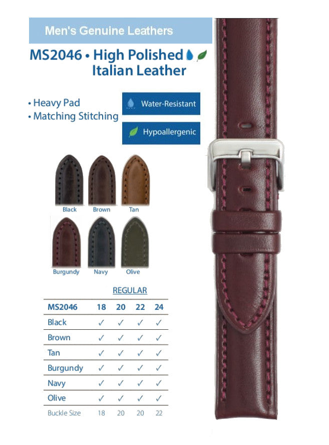 Hadley Roma - Genuine Leather Watch Band | MS2046