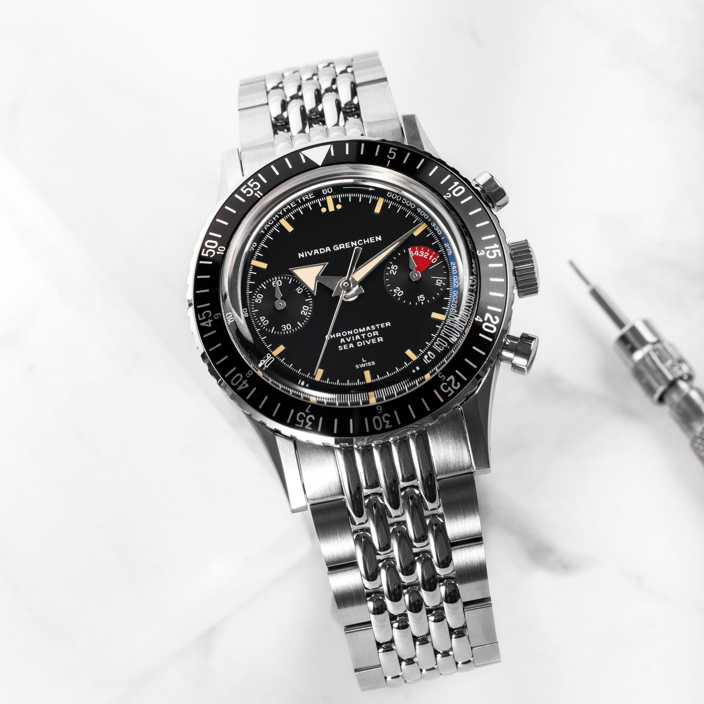 NIVADA GRENCHEN - Chronomaster BroadArrow Inter-bezel | 86056M04LC