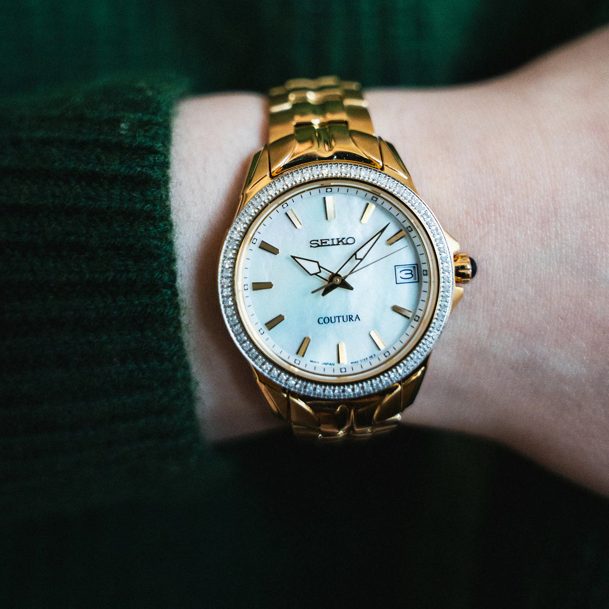 Seiko Coutura Ladies Watch Gold-Tone Bracelet Case White Dial Date Window Seiko Coutura Ladies Watch Gold-Tone Bracelet Case White  main image 2