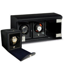 UNDERWOOD (LONDON) - Classic Leather 3-Unit Watch Winder | UN812/BLK