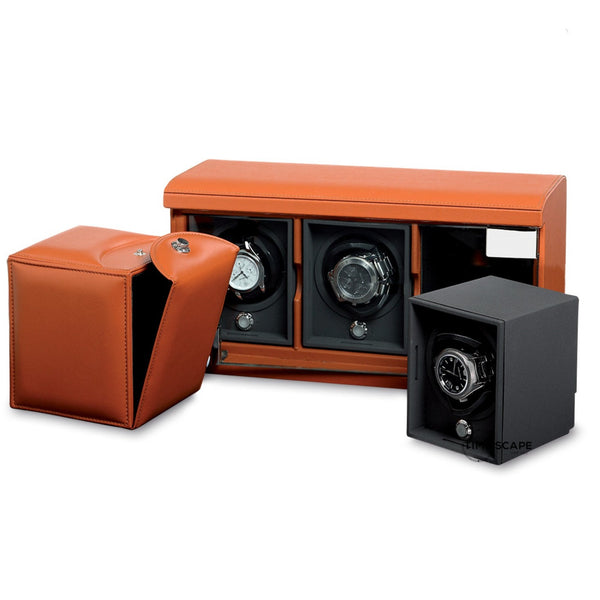 UNDERWOOD (LONDON) - Classic Leather 3-Unit Watch Winder | UN812/TAN
