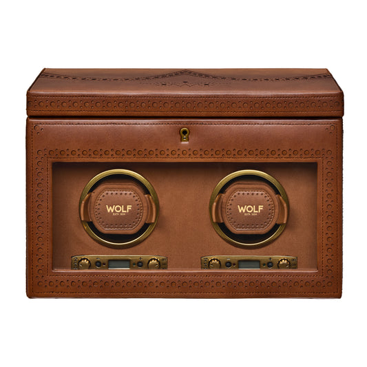 Wolf - Brogue 2-Unit Watch Winder w Storage | 440206