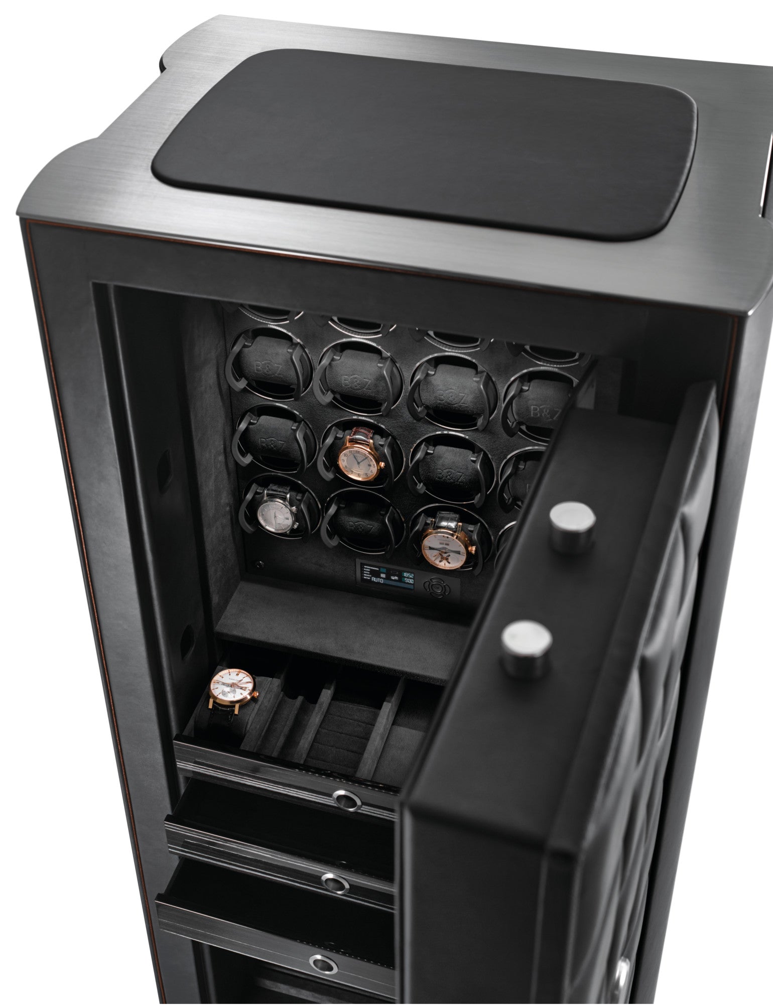 Orion XXL Safe | Black Leather – TimeScape