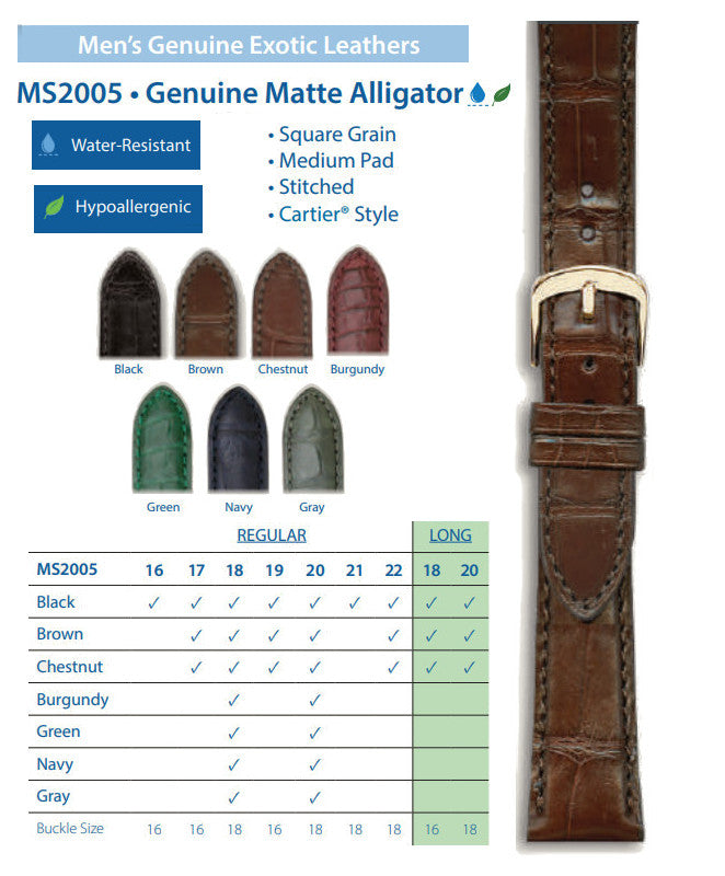 Hadley Roma - Alligator Watch Band | MS2005