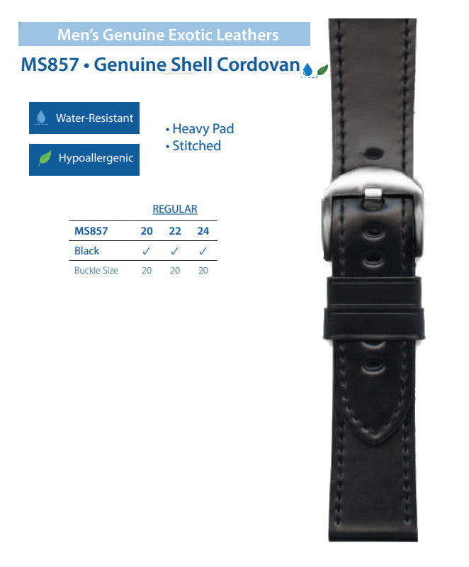 Hadley Roma - Shell Cordovan Leather Watch Band | MS857