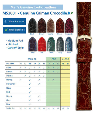 Hadley Roma - Crocodile Watch Band | MS2001