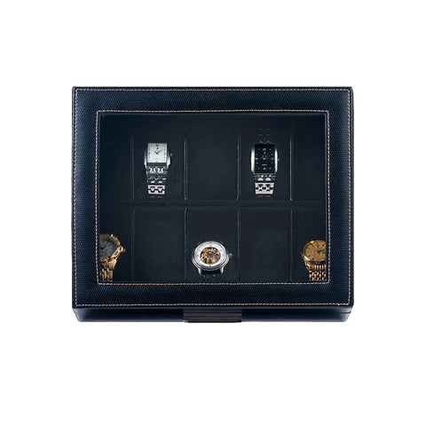 Orbita - Roma 10 Watch Storage Case | Black Leather