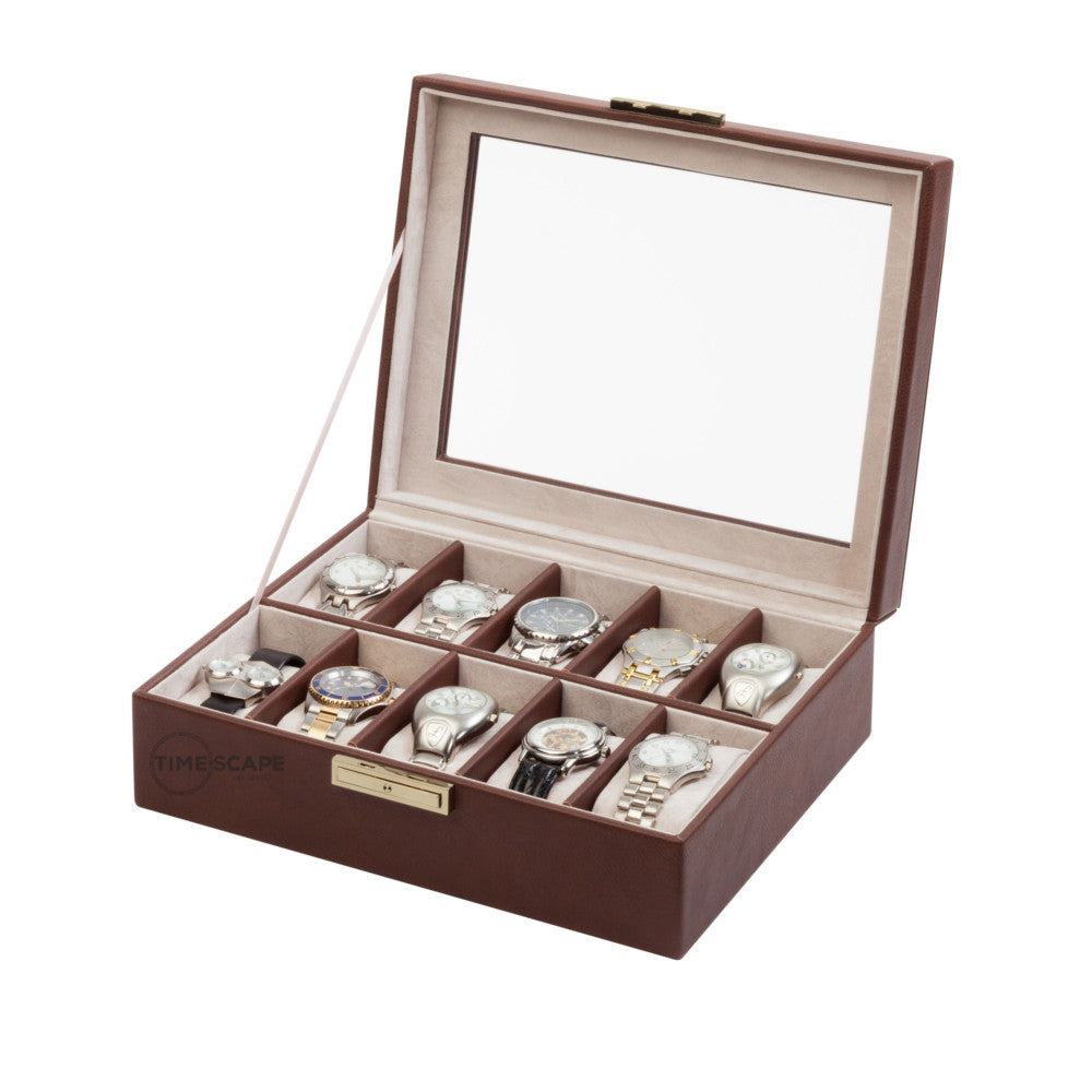 Orbita - Roma 10 Watch Storage Case | Chocolate Leatherette