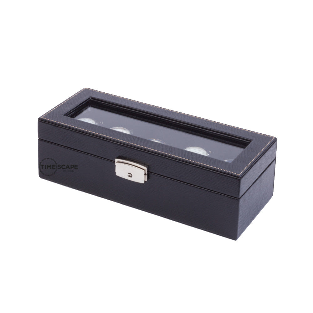 Orbita - Roma 5 Watch Storage Case | Black Leatherette