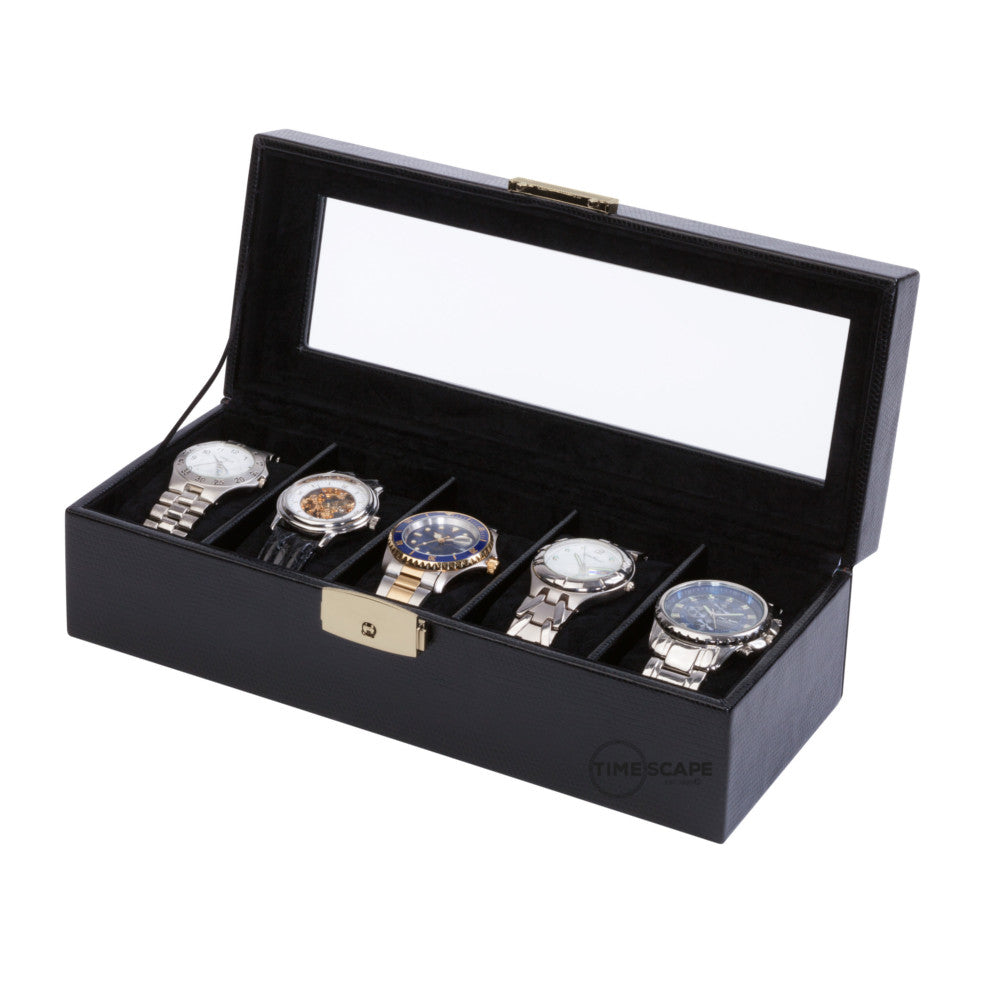 Orbita - Roma 5 Watch Storage Case | Black Leatherette