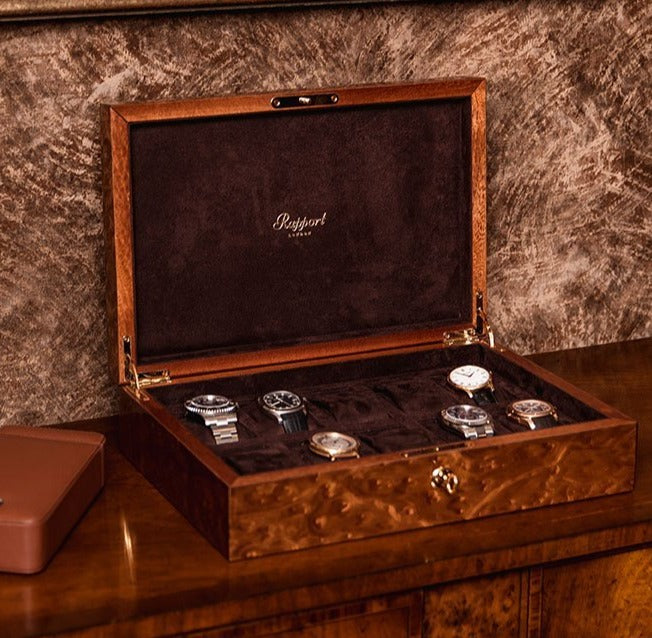 RAINER watch box for 8 watches made from solid wood! Brand new!