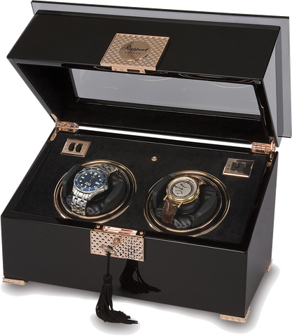 Black With Rose Gold Double Rapport Watch Winder