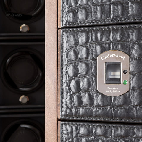 UNDERWOOD (LONDON) - Leather 40-Unit Biometric Cabinet with Safe | UN3231