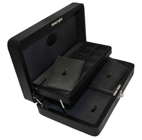 UNDERWOOD (LONDON)  - Leather Jewelry Case with Tray | UN206/BLK