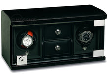 UNDERWOOD (LONDON) - Classic Leather 2-Unit Watch Winder w Drawers | UN840/BLK (Store Display)