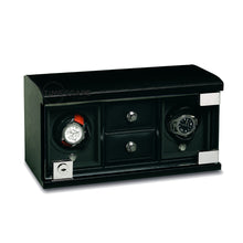 UNDERWOOD (LONDON) - Classic Leather 2-Unit Watch Winder w Drawers | UN840/BLK (Store Display)