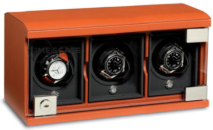 UNDERWOOD (LONDON) - Classic Leather 3-Unit Watch Winder | UN812/TAN