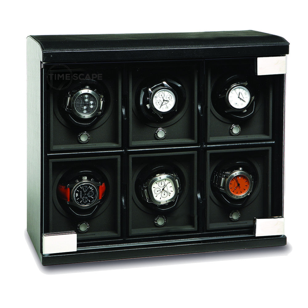 UNDERWOOD (LONDON) - Classic Leather 6-Unit Watch Winder | UN814/BLK (Store Display)
