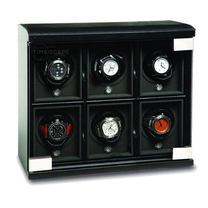 UNDERWOOD (LONDON) - Classic Leather 6-Unit Watch Winder | UN814/BLK (Store Display)