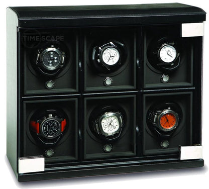 UNDERWOOD (LONDON) - Classic Leather 6-Unit Watch Winder | UN814/BLK (Store Display)